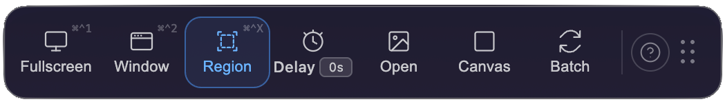 VAS floating toolbar — Mac screenshot annotation tool